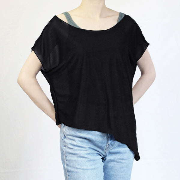 black fashion top