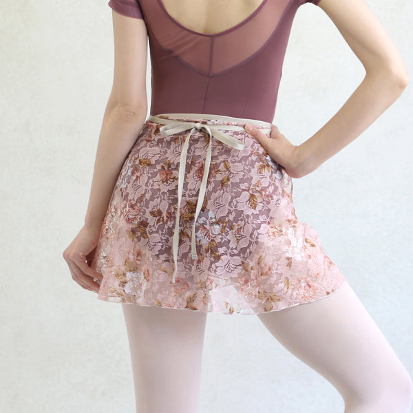 pink lace ballet wrap skirt